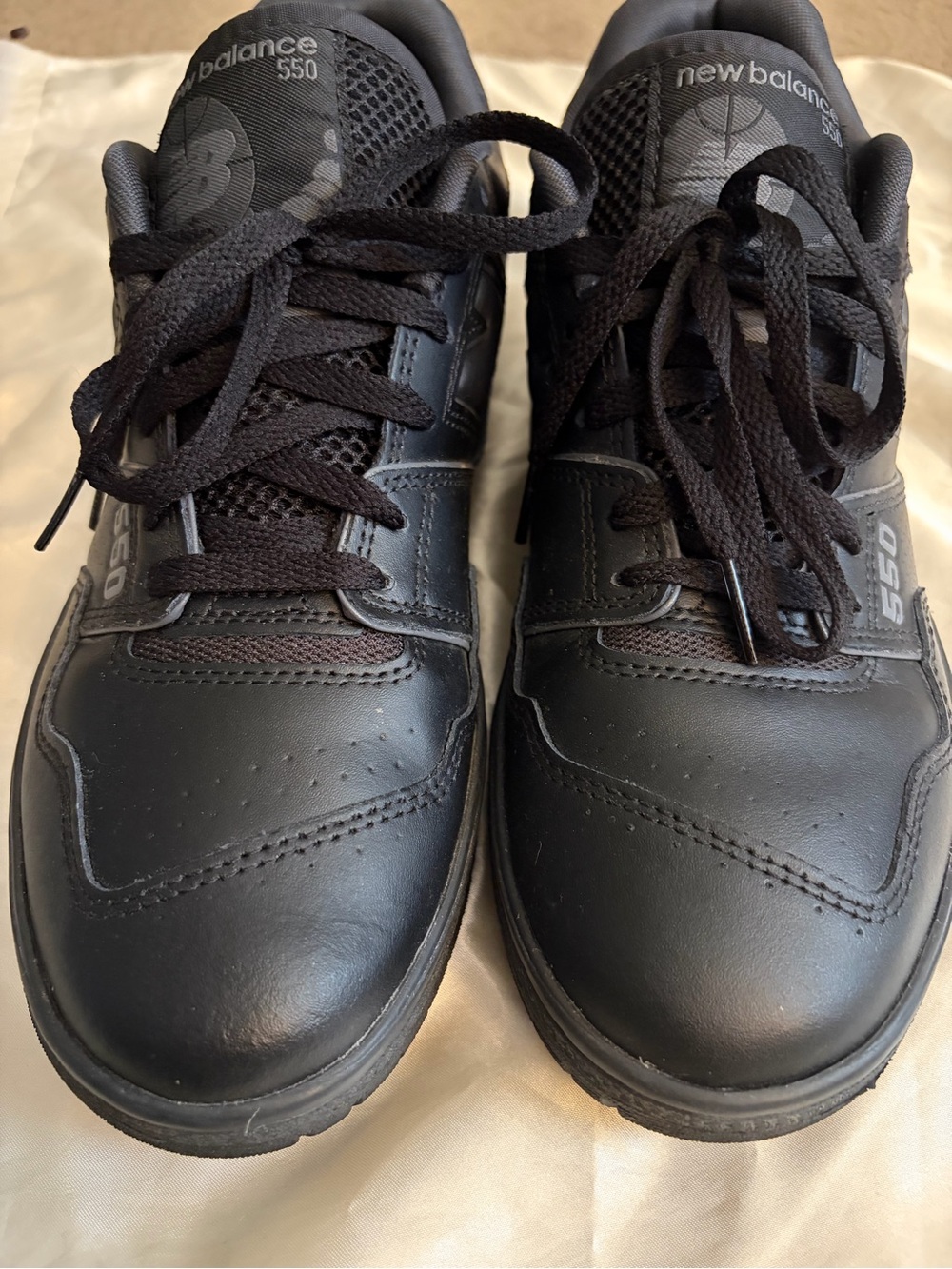 New Balance 550 Men's Black Leather Athletic Sneakers